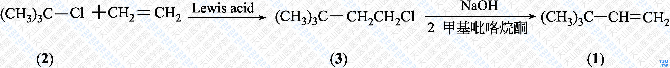 新己烯（分子式：C<sub>6</sub>H<sub>12</sub>）的合成方法路线及其结构式