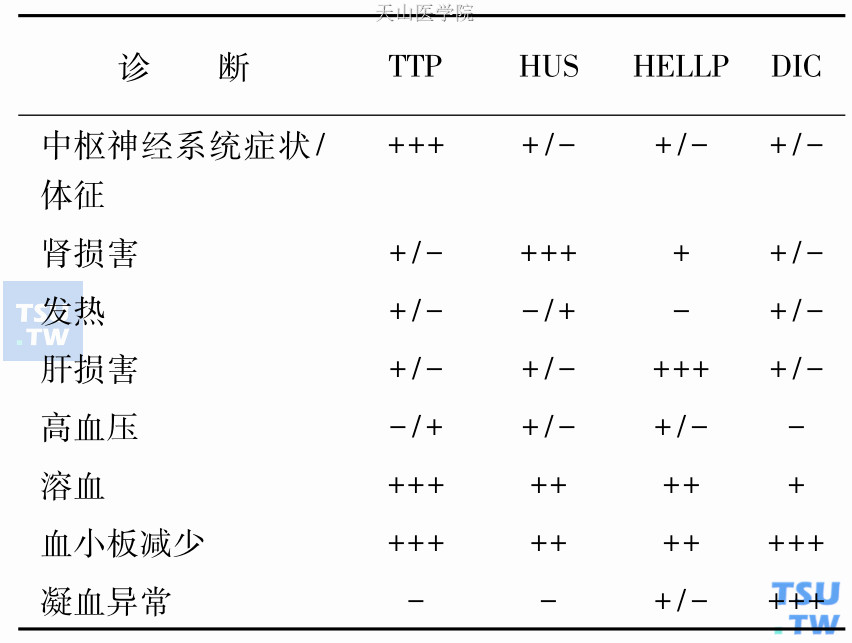 血栓性血小板减少性紫癜的实验室检查及诊断鉴别