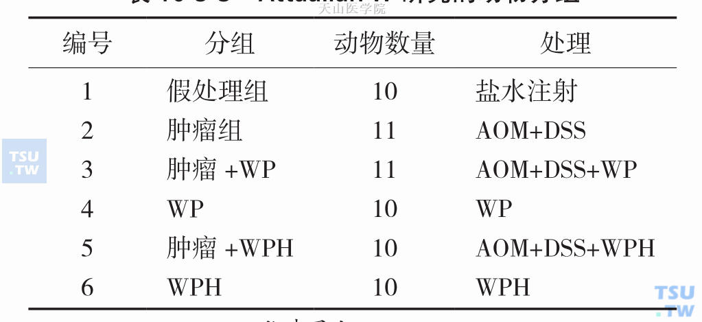 Attaallah W研究的动物分组