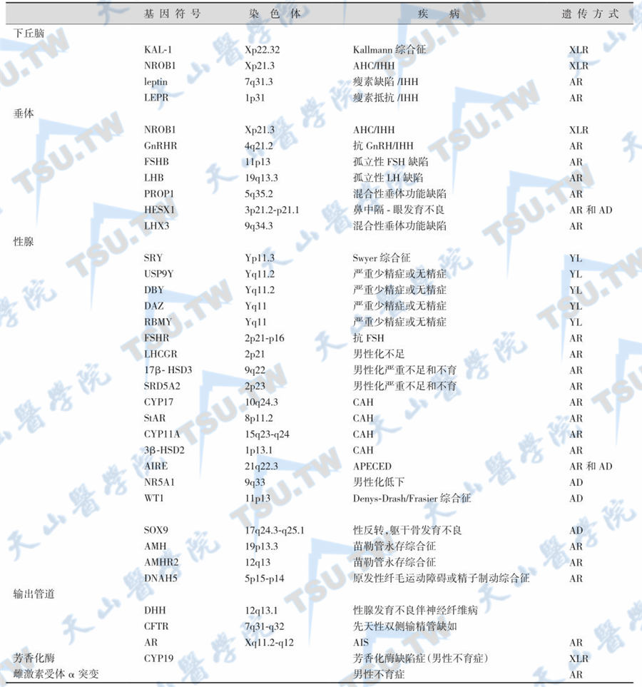 引起男性不育症的基因突变