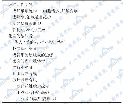 各种纤维性骨病变的异同点比较