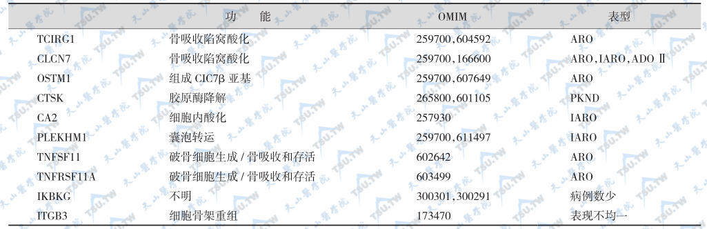 遗传性骨质硬化症的病因分类