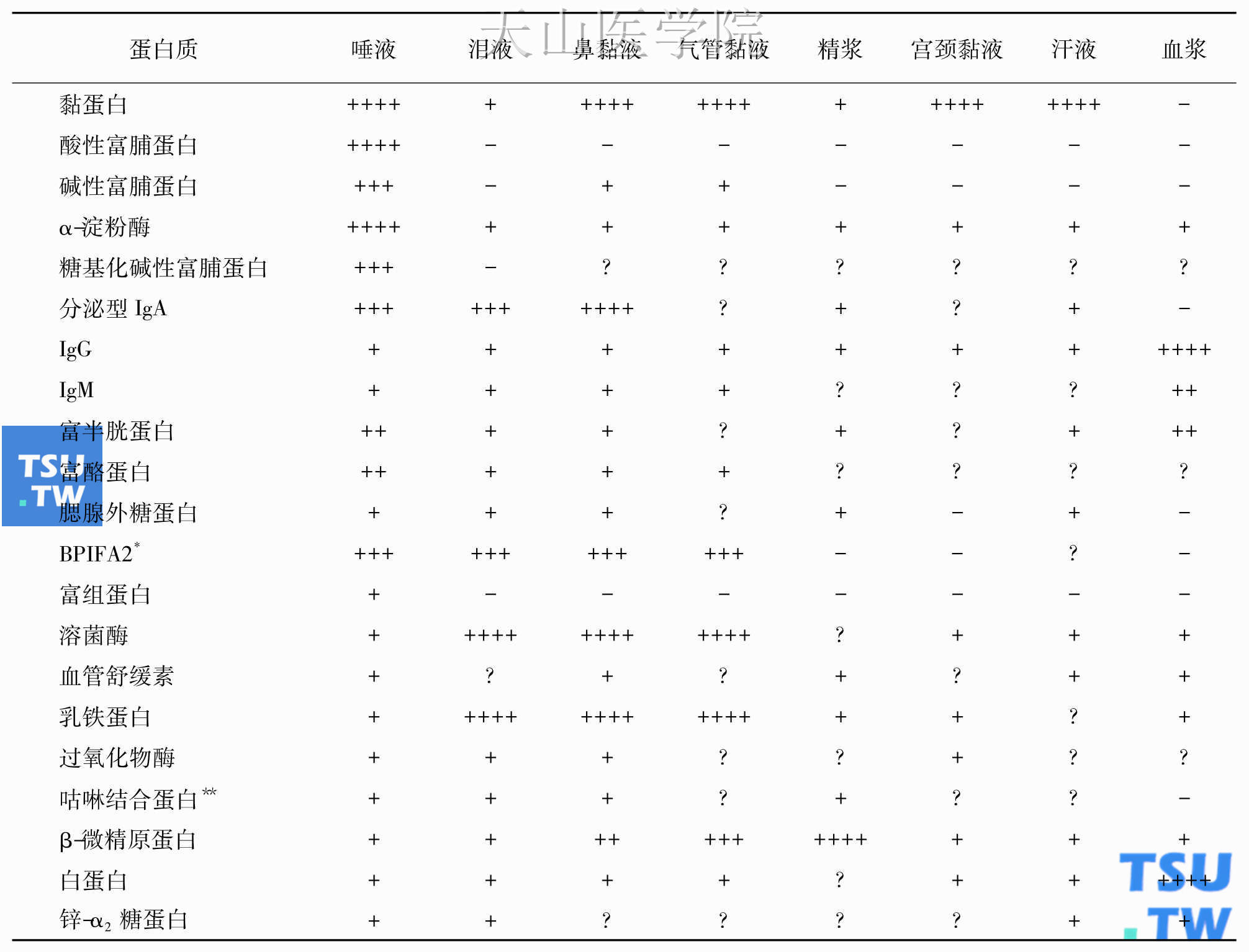 唾液蛋白质的功能