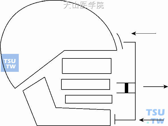 上颌前方牵引装置作用示意图