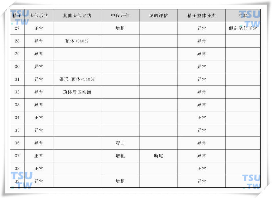  中的精子形态学评估