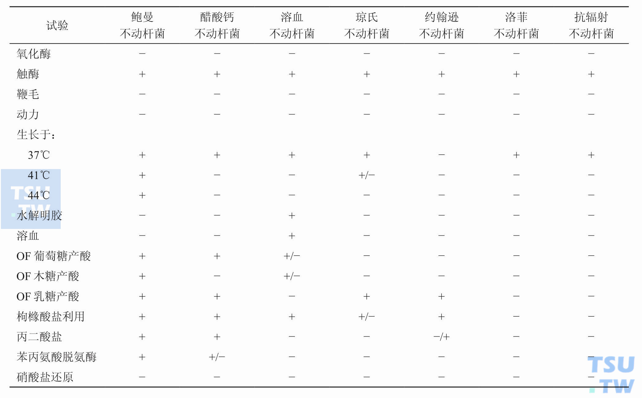 不动杆菌属内种的鉴别