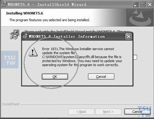 为何安装Whonet5.6软件常出现1931错误提示？如何操作？