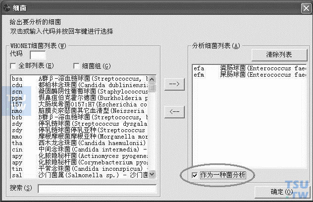  Whonet5.6 将几种菌作为一种菌分析