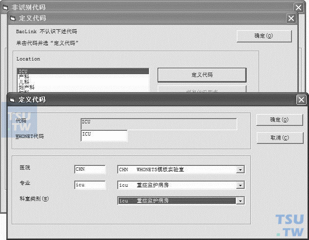 图4　定义非识别科室代码