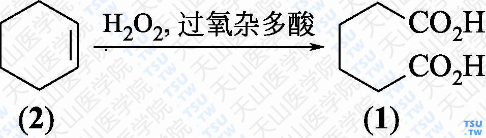 己二酸（分子式：C<sub>6</sub>H<sub>10</sub>O<sub>4</sub>）的合成方法路线及其结构式