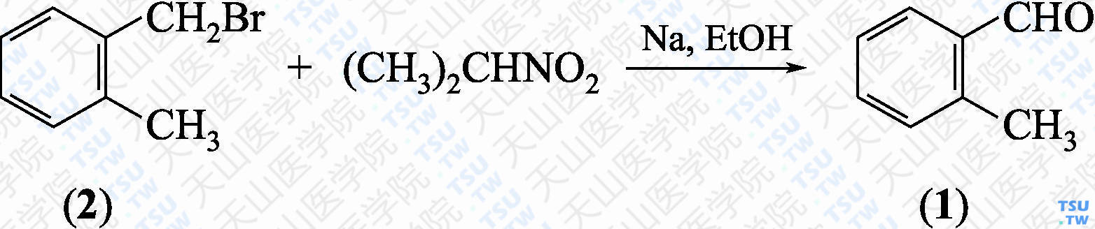 邻甲基苯甲醛（分子式：C<sub>8</sub>H<sub>8</sub>O）的合成方法路线及其结构式
