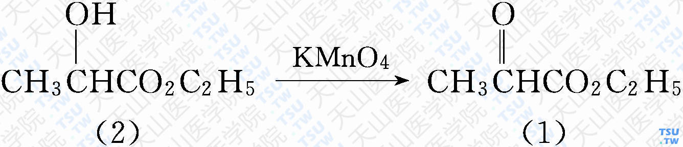 丙酮酸乙酯（分子式：C<sub>5</sub>H<sub>8</sub>O<sub>3</sub>）的合成方法路线及其结构式