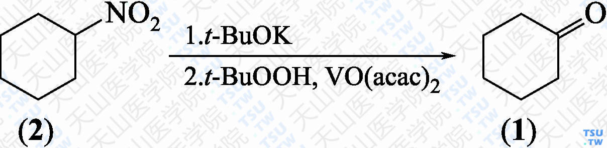 环己酮（分子式：C<sub>6</sub>H<sub>10</sub>O）的合成方法路线及其结构式