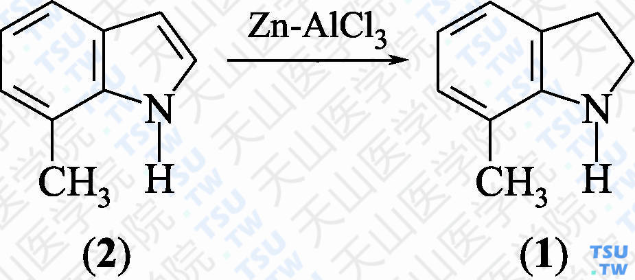 7-甲基吲哚啉（分子式：C<sub>9</sub>H<sub>11</sub>N）的合成方法路线及其结构式