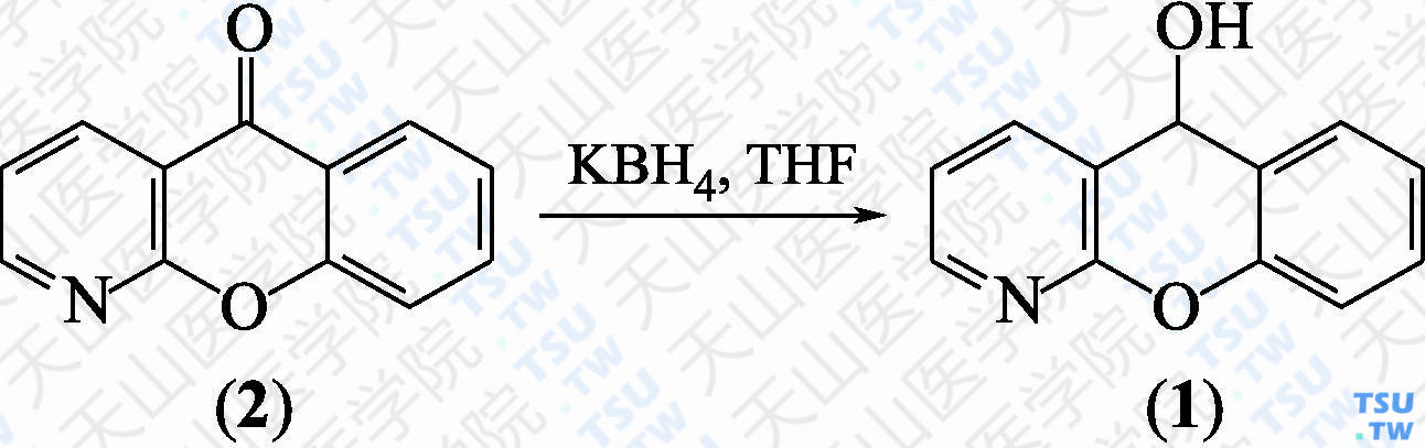 5<i>H</i>-[1]-苯并吡喃[2，3-<i>b</i>]吡啶-5-醇（分子式：C<sub>12</sub>H<sub>9</sub>NO<sub>2</sub>）的合成方法路线及其结构式