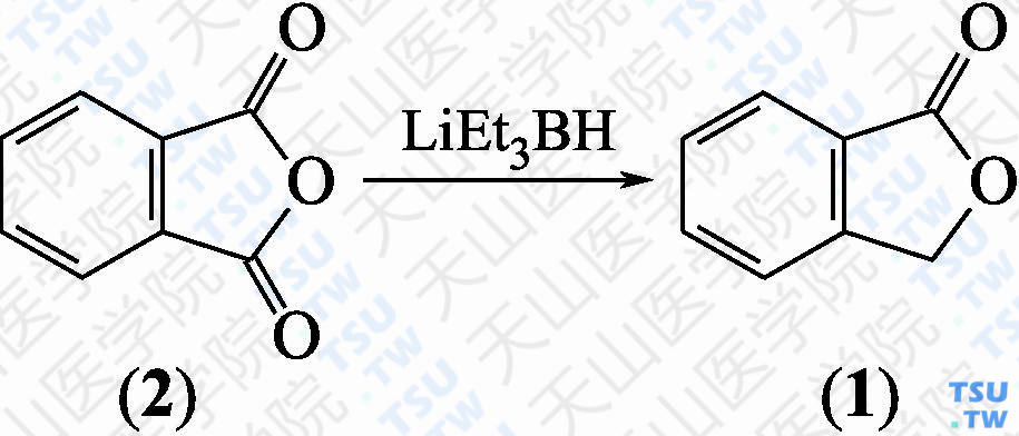 苯酞（分子式：C<sub>8</sub>H<sub>6</sub>O<sub>2</sub>）的合成方法路线及其结构式