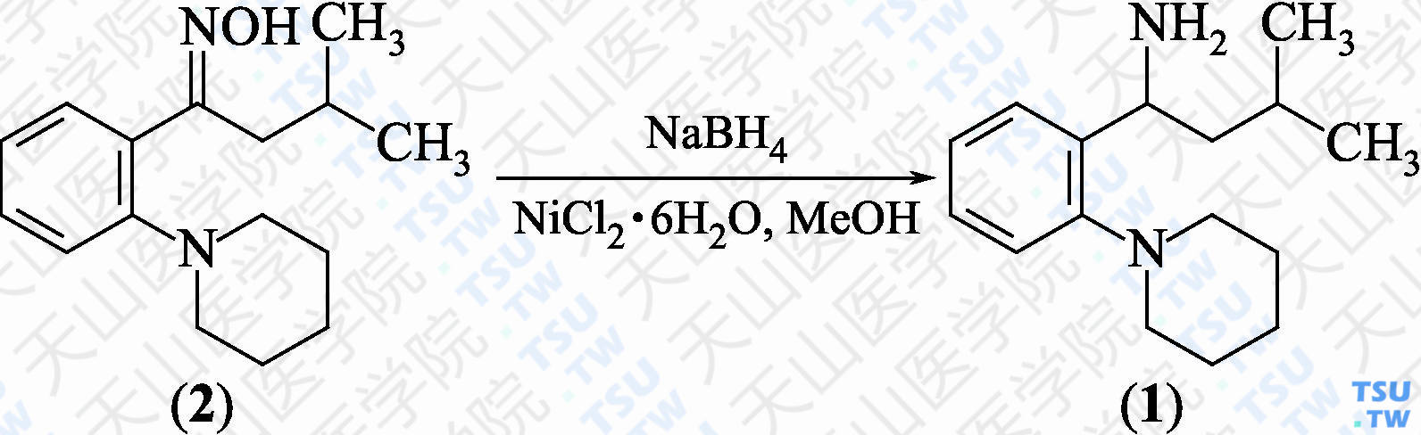 3-甲基-1-[2-（1-哌啶基）苯基]丁胺（分子式：C<sub>16</sub>H<sub>26</sub>N<sub>2</sub>）的合成方法路线及其结构式