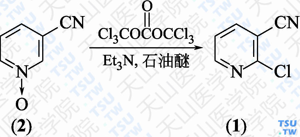 2-氯尼克腈（分子式：C<sub>6</sub>H<sub>3</sub>ClN<sub>2</sub>）的合成方法路线及其结构式