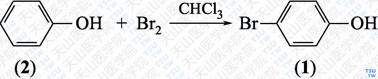 对溴苯酚（分子式：C<sub>6</sub>H<sub>5</sub>OBr）的合成方法路线及其结构式