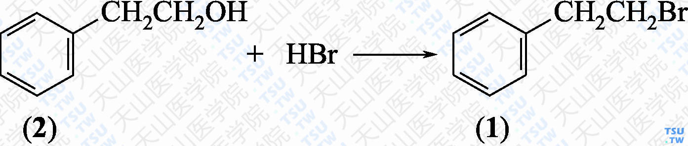 <i>β</i>-溴代乙苯（分子式：C<sub>8</sub>H<sub>9</sub>Br）的合成方法路线及其结构式