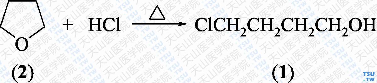 4-氯丁醇（分子式：C<sub>4</sub>H<sub>9</sub>ClO）的合成方法路线及其结构式