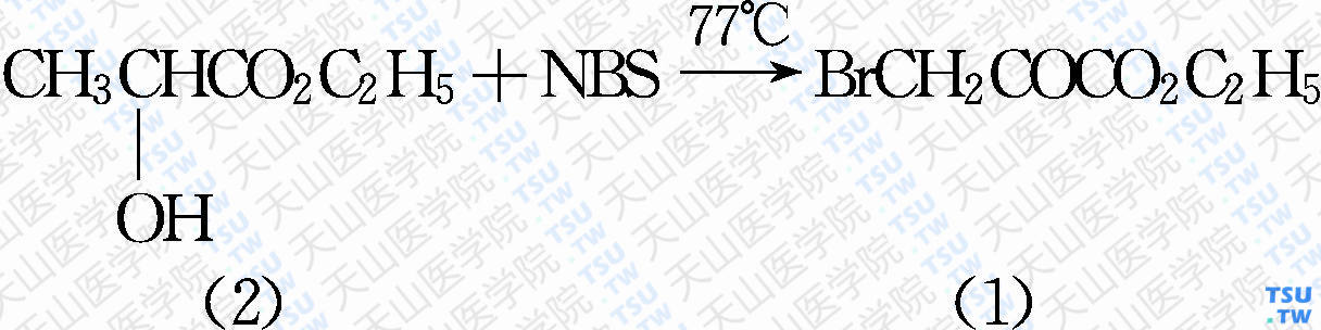 溴代丙酮酸乙酯（分子式：C<sub>5</sub>H<sub>7</sub>BrO<sub>3</sub>）的合成方法路线及其结构式