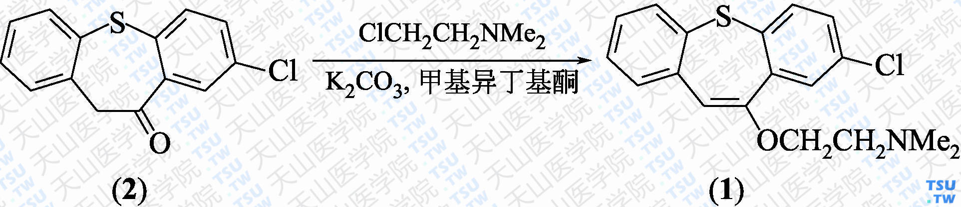 佐替平（分子式：C<sub>18</sub>H<sub>18</sub>ClNOS）的合成方法路线及其结构式