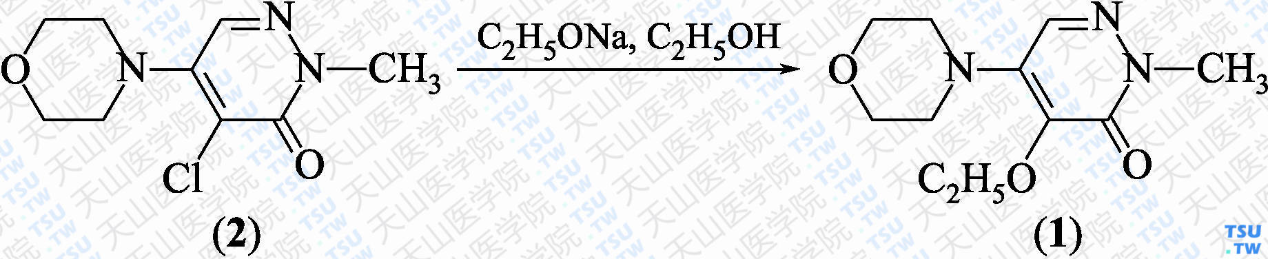依莫法宗（分子式：C<sub>11</sub>H<sub>17</sub>N<sub>3</sub>O<sub>3</sub>）的合成方法路线及其结构式