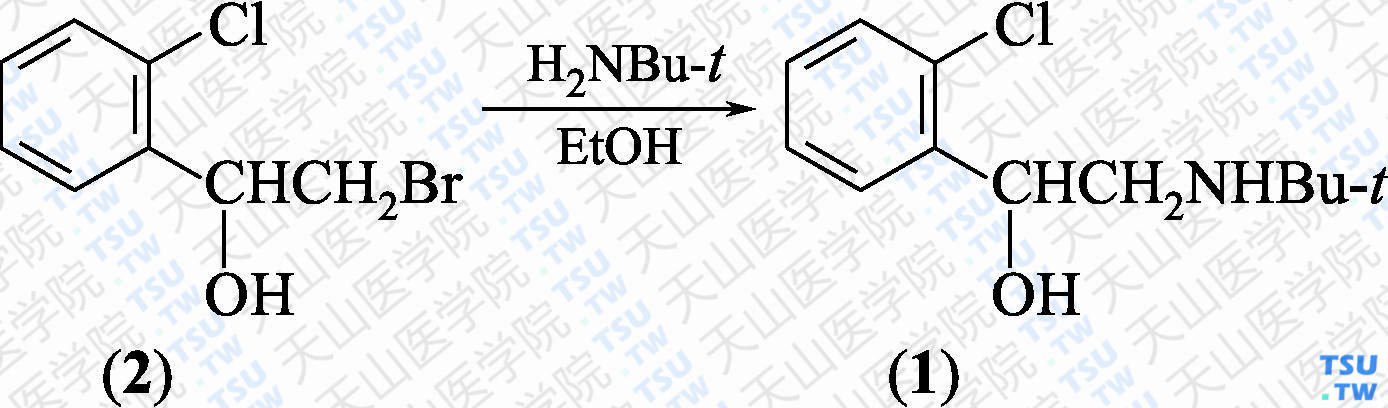妥洛特罗（分子式：C<sub>12</sub>H<sub>18</sub>ClNO）的合成方法路线及其结构式