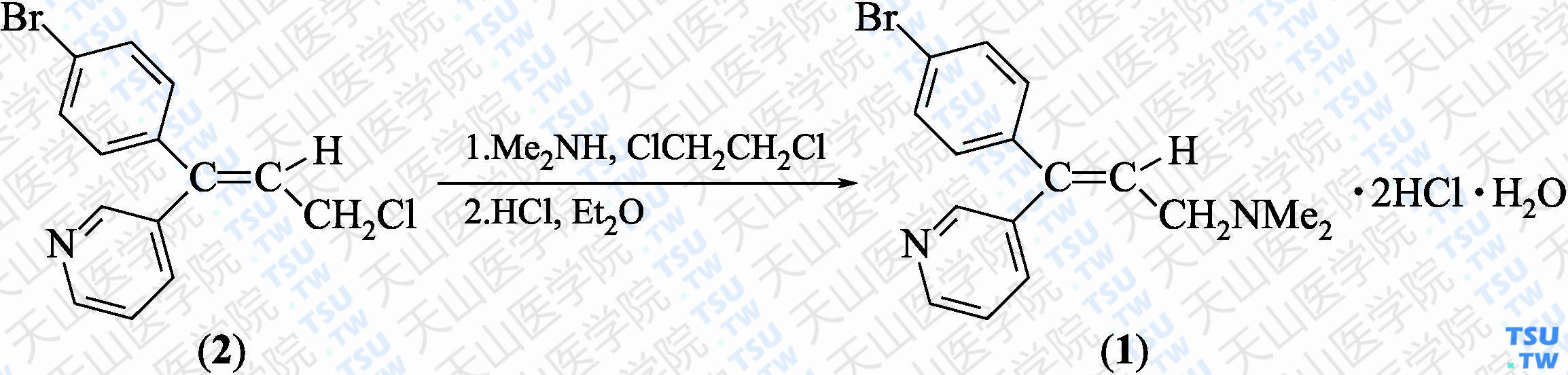 盐酸齐美定（分子式：C<sub>21</sub>H<sub>18</sub>Cl<sub>2</sub>N<sub>2</sub>O<sub>4</sub>·2HCl·H<sub>2</sub>O）的合成方法路线及其结构式