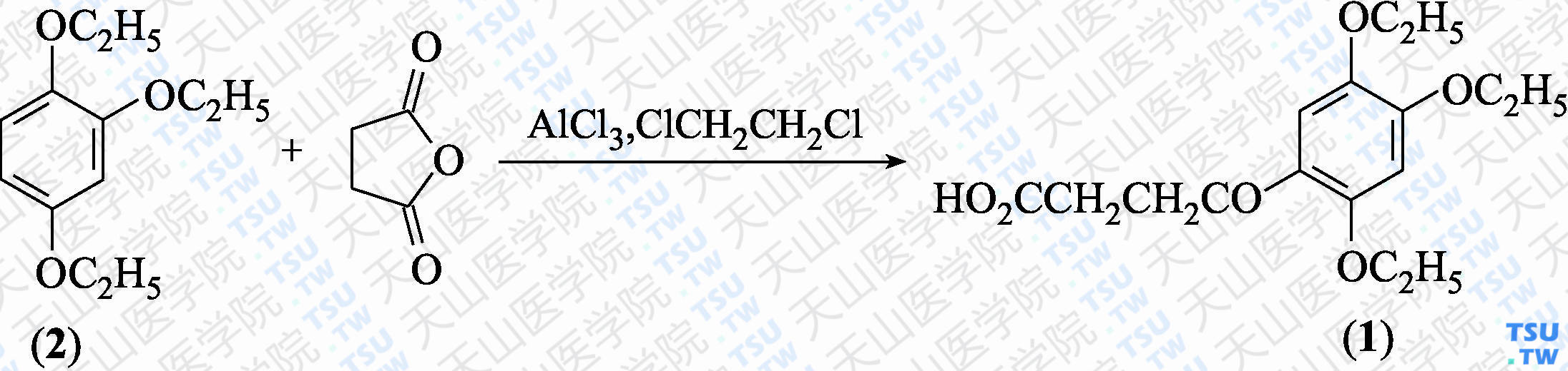 曲匹布通（分子式：C<sub>16</sub>H<sub>22</sub>O<sub>6</sub>）的合成方法路线及其结构式