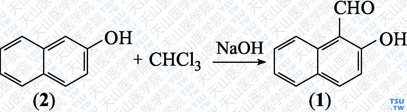 2-羟基-1-萘甲醛（分子式：C<sub>11</sub>H<sub>8</sub>O<sub>2</sub>）的合成方法路线及其结构式