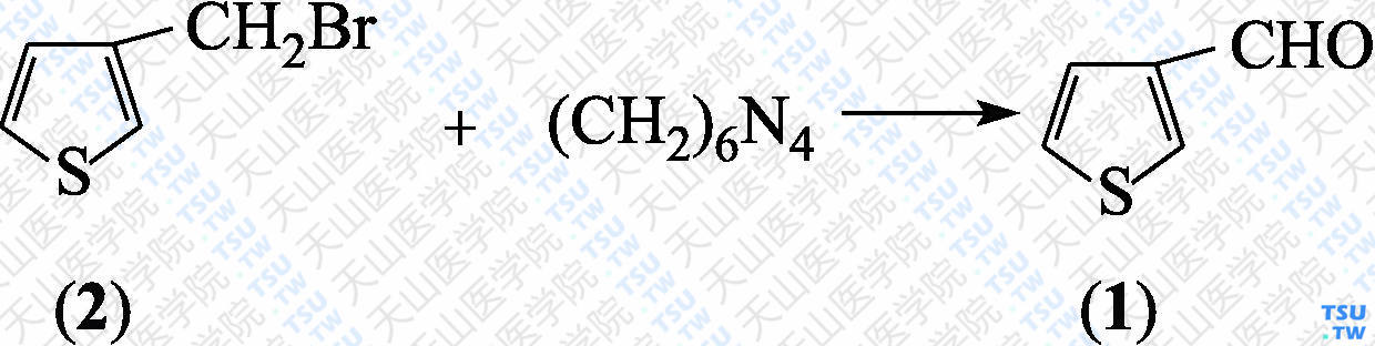 3-噻吩甲醛（分子式：C<sub>5</sub>H<sub>4</sub>OS）的合成方法路线及其结构式