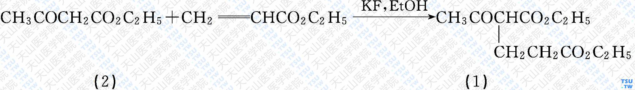 2-乙酰基戊二酸二乙酯（分子式：C<sub>11</sub>H<sub>18</sub>O<sub>5</sub>）的合成方法路线及其结构式