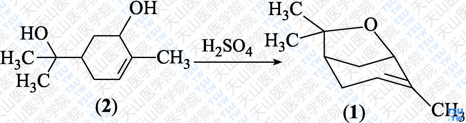 （±）-蒎脑（分子式：C<sub>10</sub>H<sub>16</sub>O）的合成方法路线及其结构式