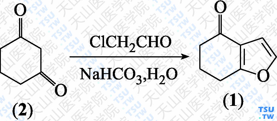 4-氧代-4，5，6，7-四氢苯并呋喃（分子式：C<sub>8</sub>H<sub>8</sub>O<sub>2</sub>）的合成方法路线及其结构式