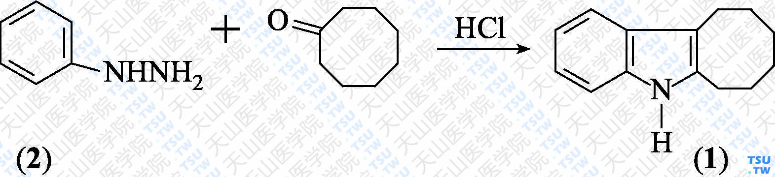 吲哚并[2，3-<i>b</i>]环辛烷（分子式：C<sub>14</sub>H<sub>17</sub>N）的合成方法路线及其结构式