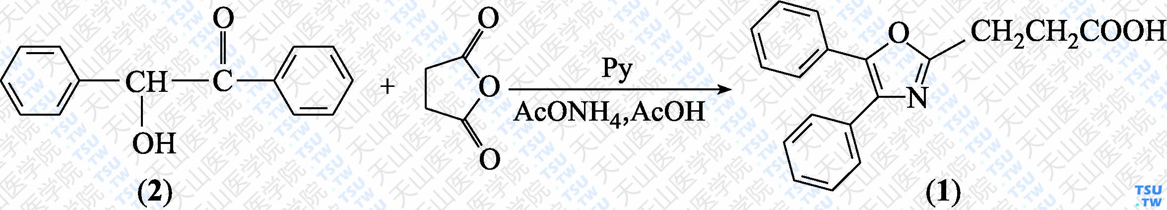 奥沙普秦（分子式：C<sub>18</sub>H<sub>15</sub>NO<sub>3</sub>）的合成方法路线及其结构式