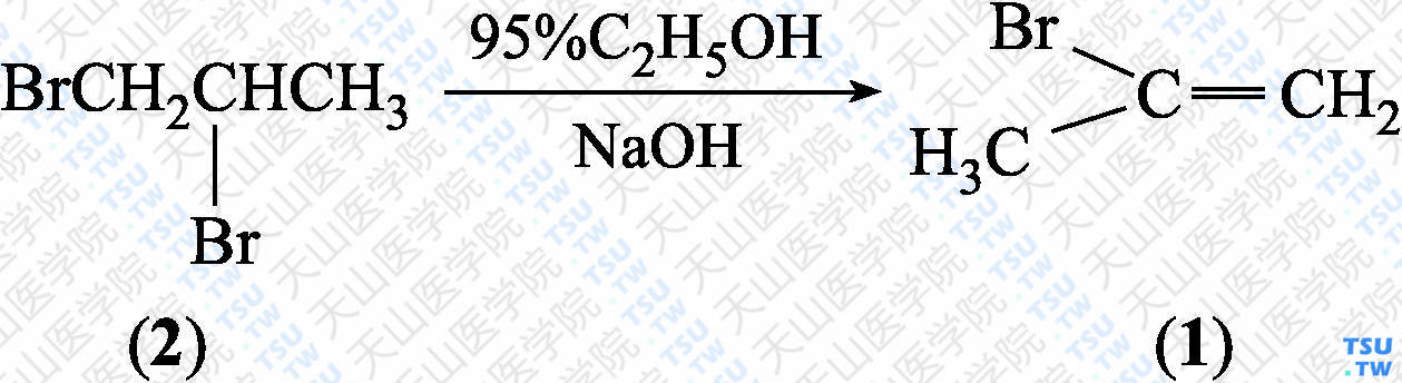 2-溴丙烯（分子式：C<sub>3</sub>H<sub>5</sub>Br）的合成方法路线及其结构式
