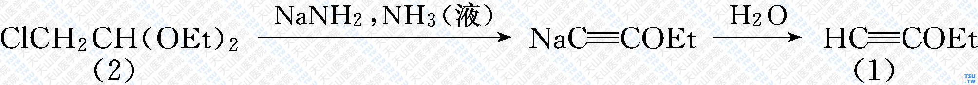 乙氧基乙炔（分子式：C<sub>4</sub>H<sub>6</sub>O）的合成方法路线及其结构式