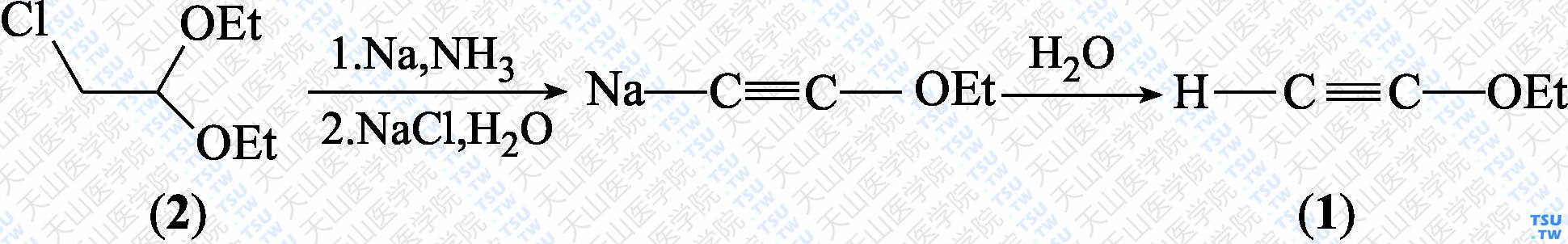 乙基乙炔基醚（分子式：C<sub>4</sub>H<sub>6</sub>O）的合成方法路线及其结构式
