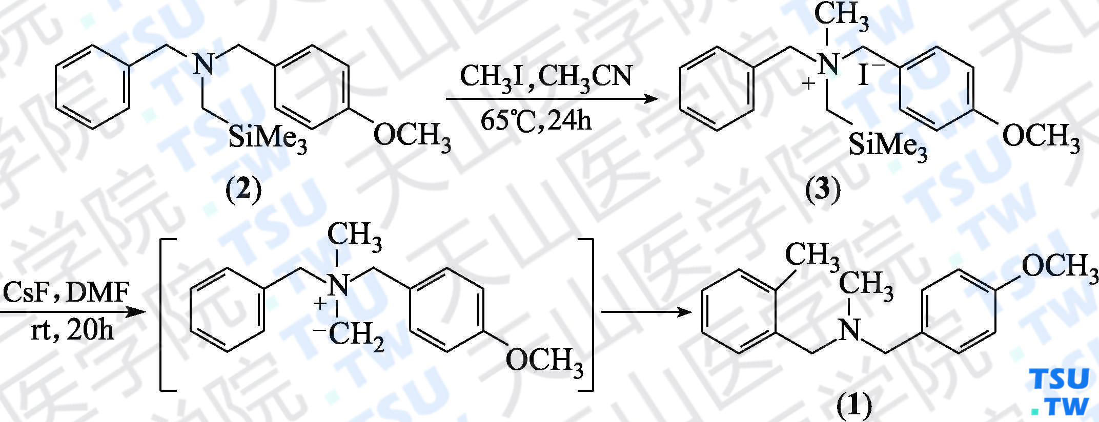 <i>N</i>-甲基-<i>N</i>-（2-甲基苄基）-4-甲氧基苄基胺（分子式：C<sub>17</sub>H<sub>21</sub>NO）的合成方法路线及其结构式