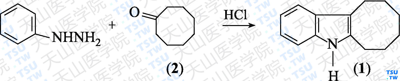 吲哚[2，3-<i>b</i>]环辛烷（分子式：C<sub>14</sub>H<sub>17</sub>N）的合成方法路线及其结构式