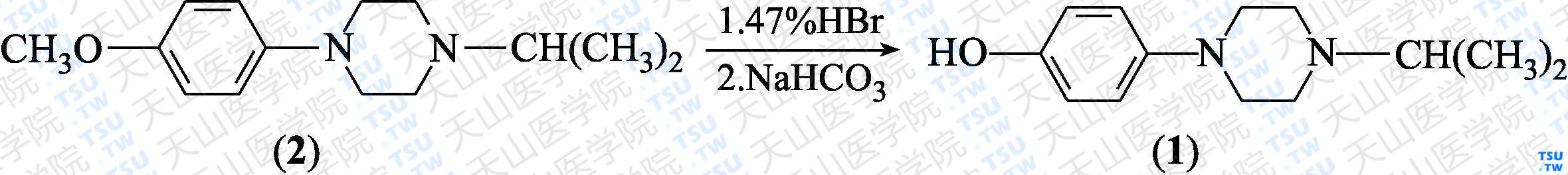 4-（4-异丙基哌啶-1-基）苯酚（分子式：C<sub>13</sub>H<sub>20</sub>N<sub>2</sub>O）的合成方法路线及其结构式