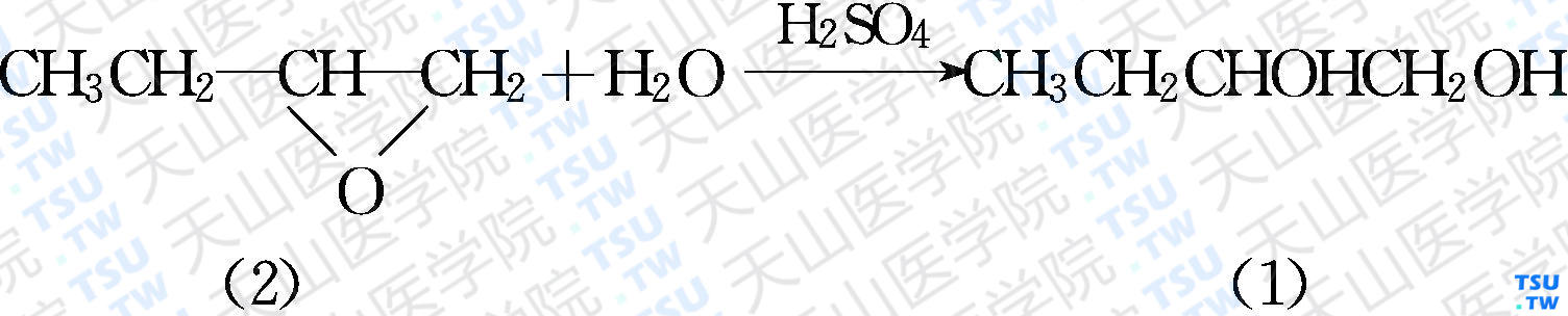 1，2-丁二醇（分子式：C<sub>4</sub>H<sub>10</sub>O<sub>2</sub>）的合成方法路线及其结构式